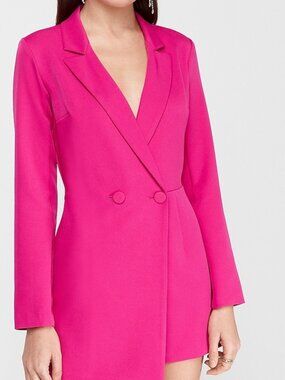 Express Hot Pink Blazer Romper Shorts